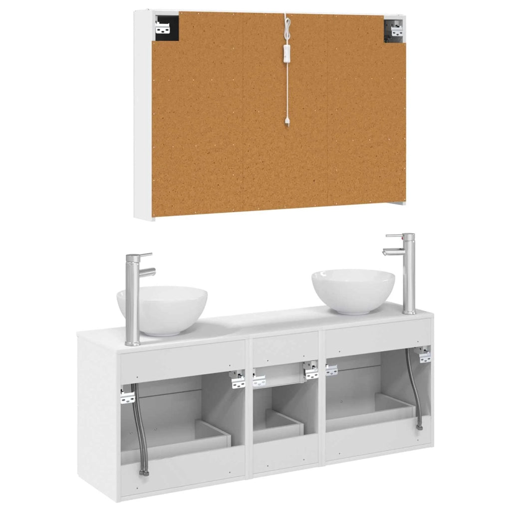 Set di mobili per il bagno 4 pcs Bianco 3406703