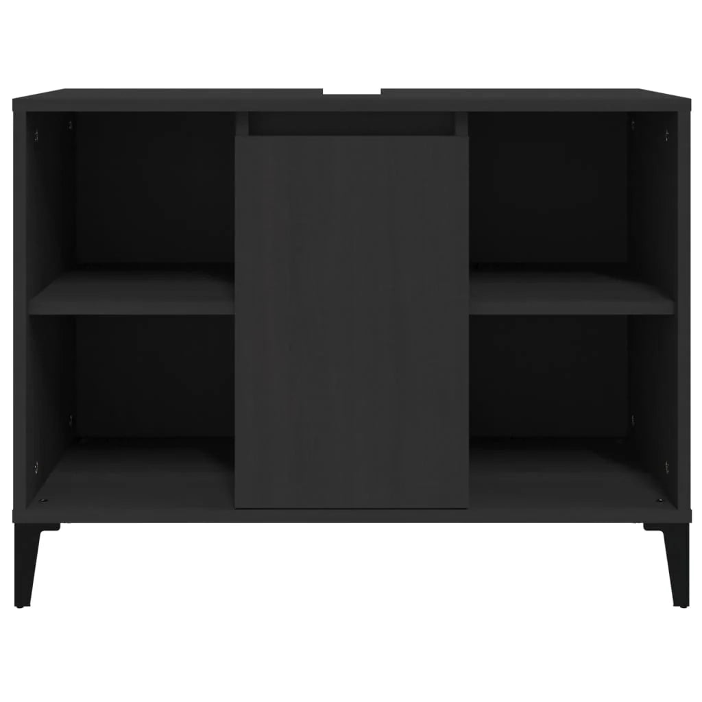 Mobiletto sottolavabo da bagno 80 x 33 x 60 cm in legno ingegnerizzato nero 02_0006845