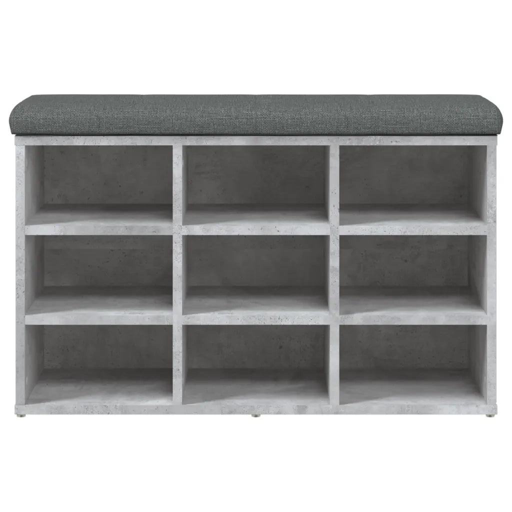 Panca Porta Scarpe Grigio Cemento 82x32x50cm Legno Multistrato