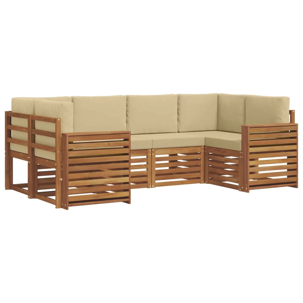 Set divano sezionale con cuscino 6 pcs Naturale e Beige 3375378