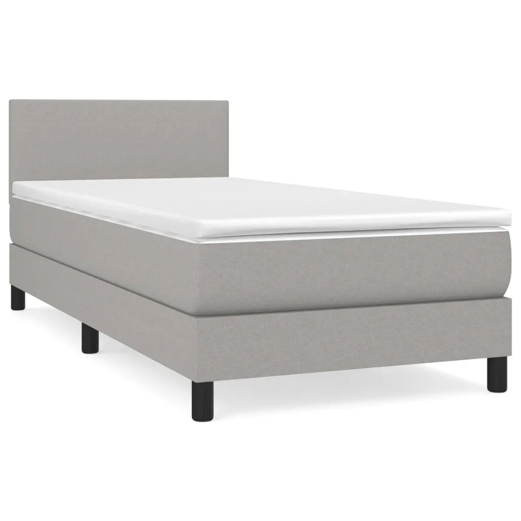 Giroletto a Molle con Materasso Grigio Chiaro 90x200 cm Tessuto 3139865