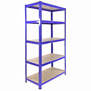 10 Scaffali in Acciaio Senza Bulloni T-Rax Blu Larghi 90cm per Magazzino e Box