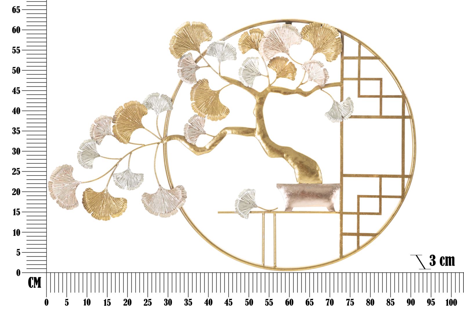 Pannello da Muro Nippon 1 91,5x3x63 cm in Ferro