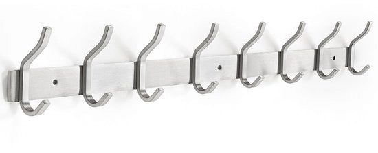 Capocassa in acciaio inossidabile con 8 ganci, capocassa per camera da letto, bagno (argento, 8 ganci)