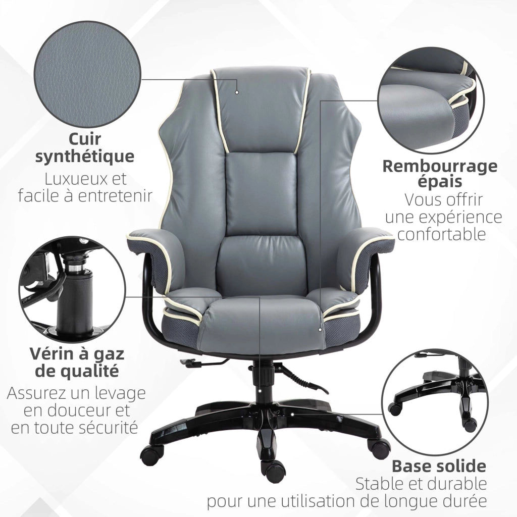 Sedia da Ufficio Gamer Ergonomica ¨C zephmum ¨C Regolabile in Altezza Schienale Inclinabile