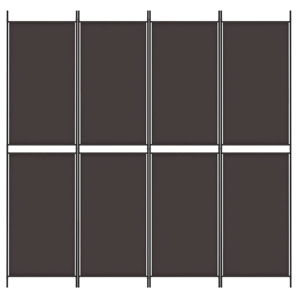 Divisorio a 4 Pannelli Marrone 200x200 cm in Tessuto 350231