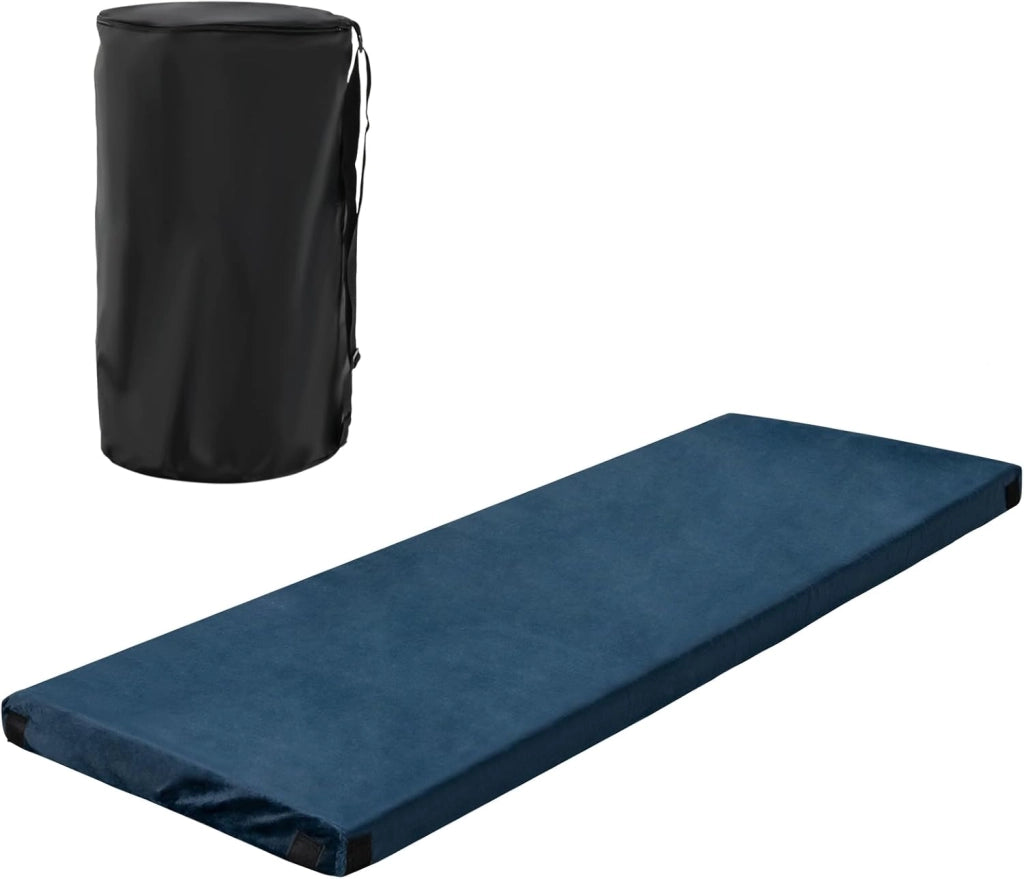 Materasso da campeggio portatile 183 x 62,5 x 6,5 cm, materasso pieghevole in memory foam con borsa per il trasporto, fodera rimovibile in flanella, per viaggi, campeggio, casa