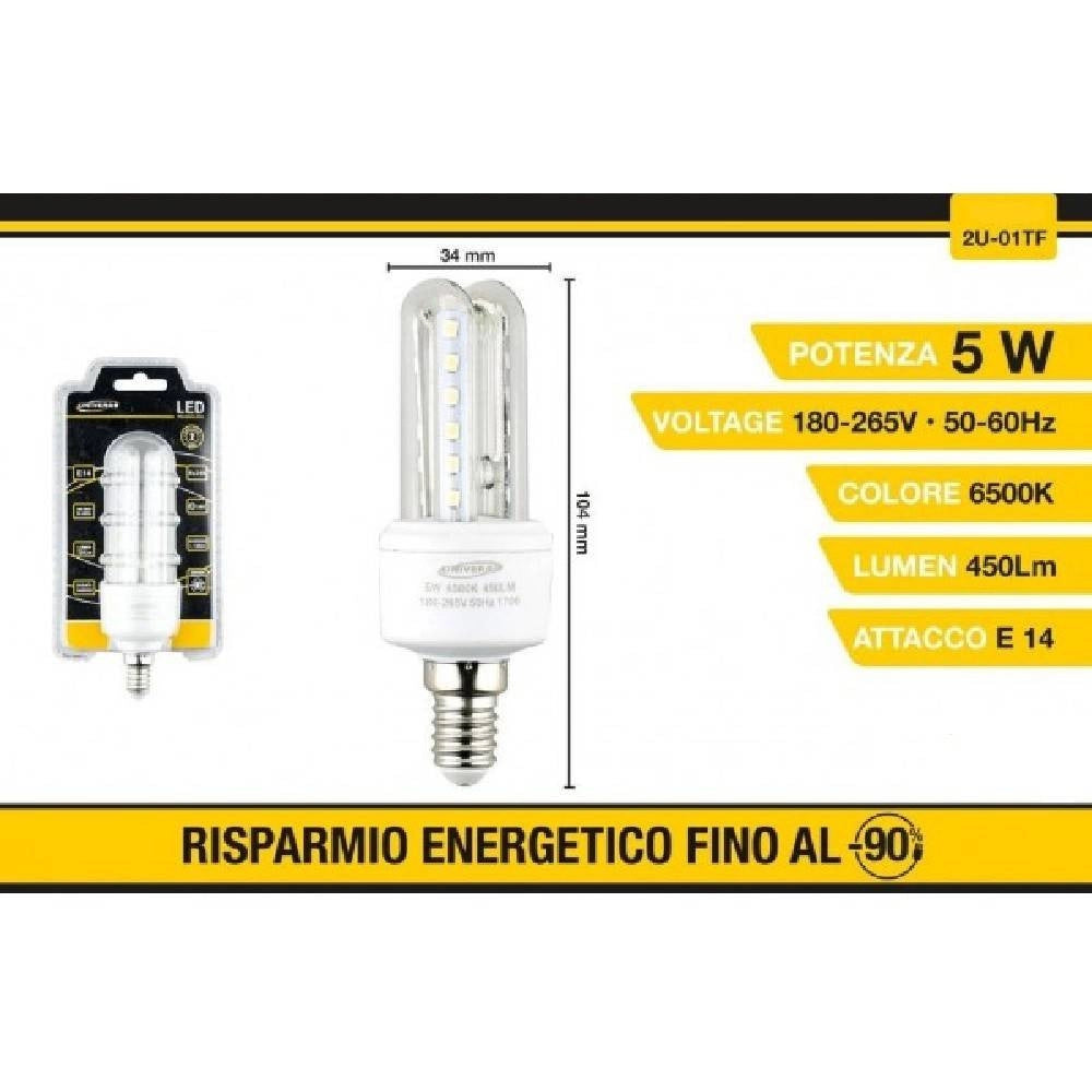 Trade Shop - Lampadina Led E14 5w Bianco Caldo 3000k Freddo 6500k Naturale 4000k 24d 2u-01t -