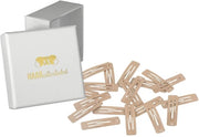 Spillelli per capelli rettangolari piccoli e ideali per bambini e adulti, 20 pezzi in beige (3,9 cm), inclusa scatola di conservazione.