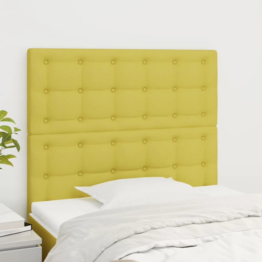 Testiera 2 pz Verde 80x5x78/88 cm in Tessuto