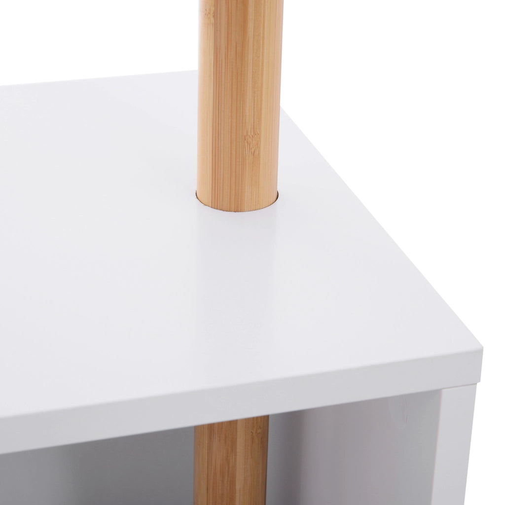 Appendiabiti con mobile e specchio ¨C zephmum ¨C bianco multistrato 40x30x180 cm