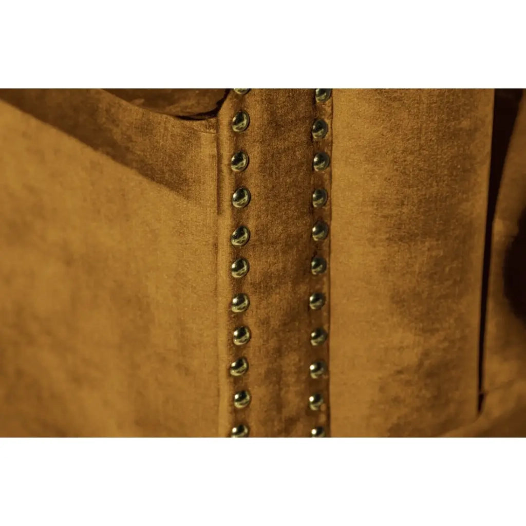 Divano dritto EDGAR – Giallo senape – 3 posti – Velluto stile barocco