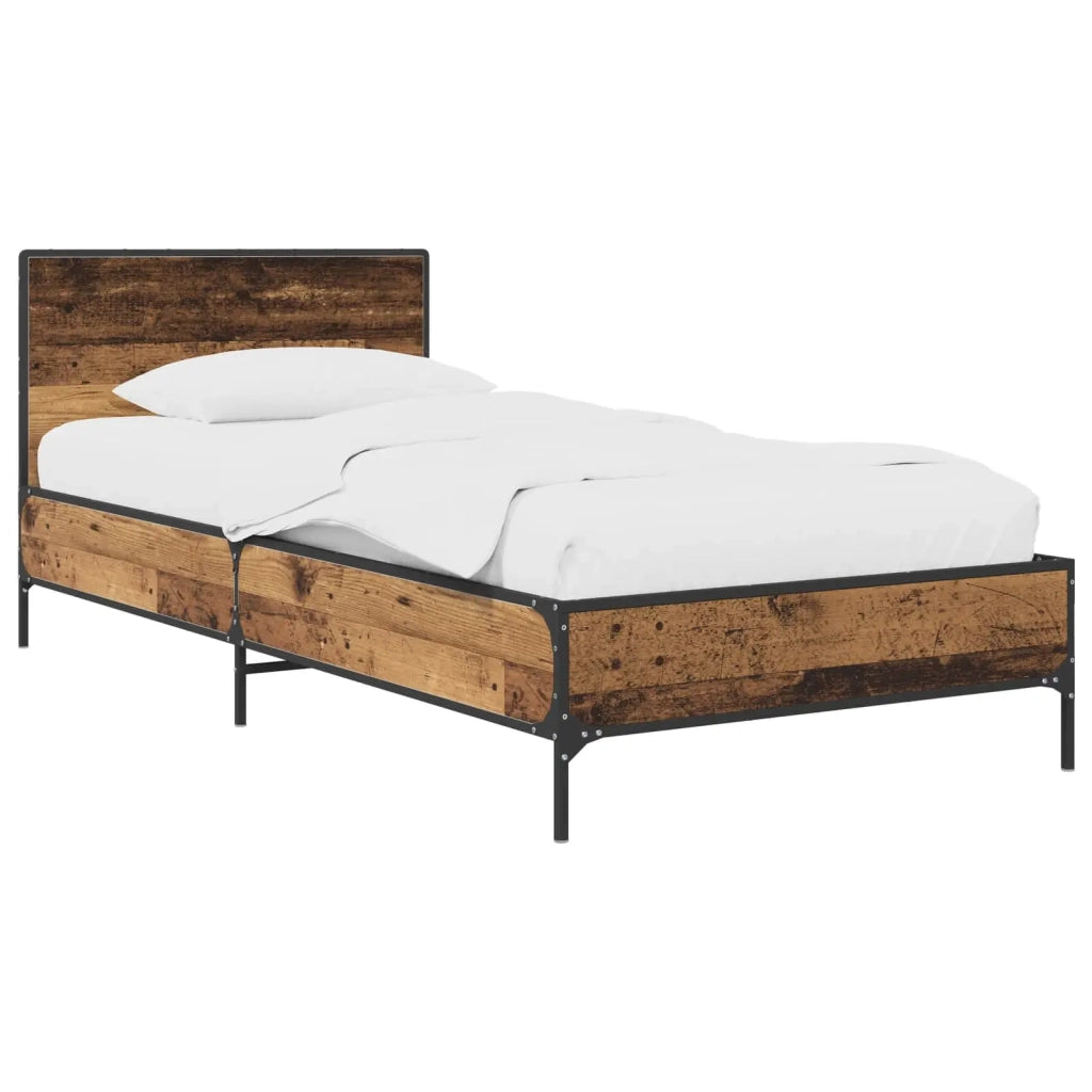 Struttura letto con testata-Giroletto Legno antico 80 x 200 cm 297373