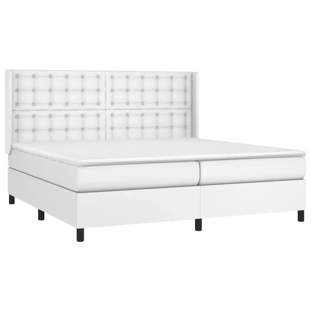 Giroletto a Molle con Materasso Bianco 200x200cm in Similpelle cod mxl 61815