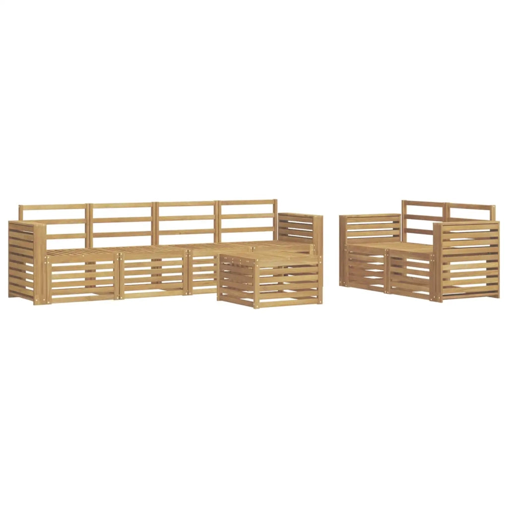 Set di divani da esterno 7 pcs Bianco Legno di Acacia Massello 3391439