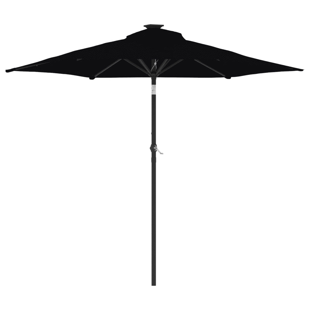 Ombrellone Giardino-Ombrello da Balcone con Palo in Acciaio Nero 225x225x212 cm