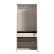 Armadio Camera da Letto Vimercati, Guardaroba Grande 3 Ripiani, 93x210.5h cm Bianco