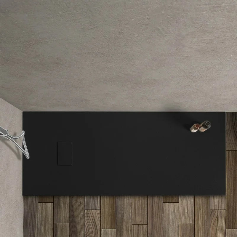 Piatto doccia 70x170 in resina nero effetto pietra riducibile Agorà