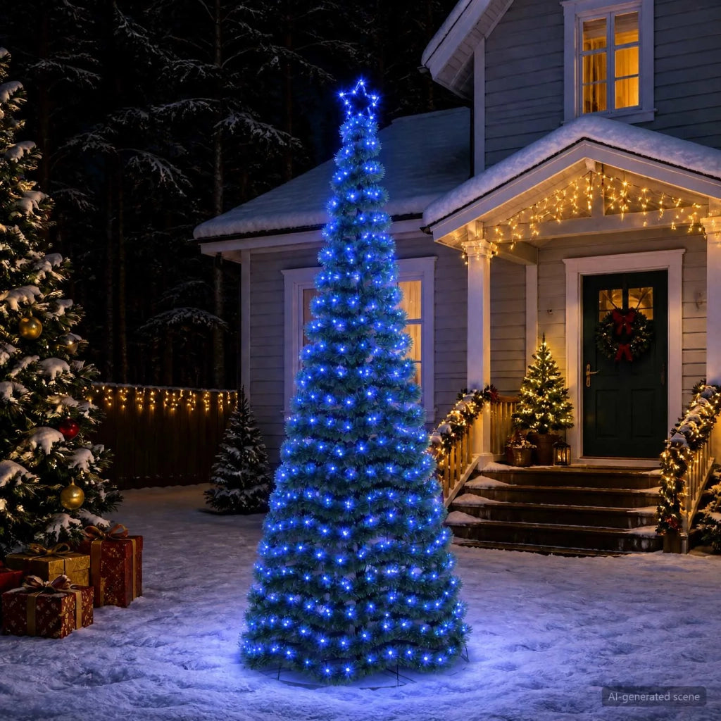 Albero di Natale in tinsel con luci LED e base EKENAS 250 cm 42055411