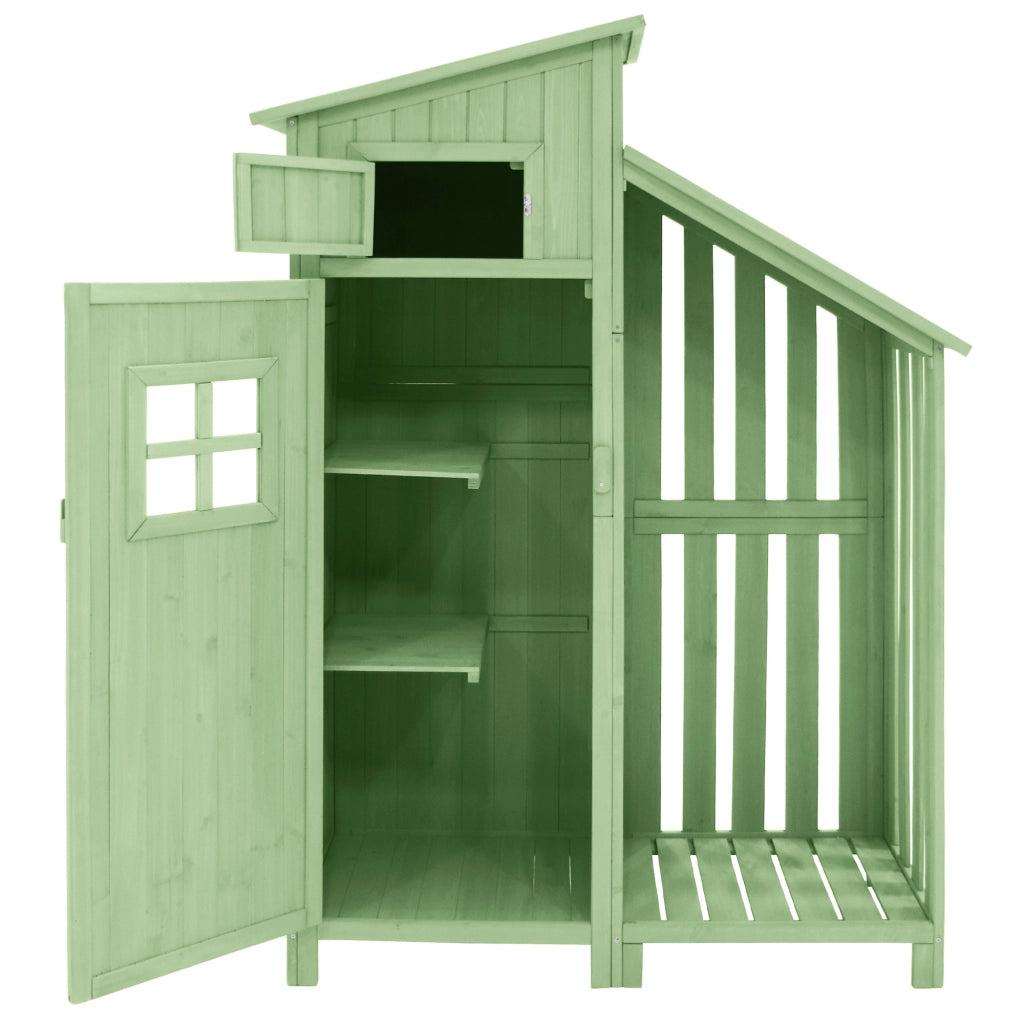 Capanno da giardino Armadio da giardino Armadio da giardino; Altezza x Larga: 124x46 cm; Altezza 124x46x174cm; adatto anche per piccoli giardini; Verde (Capanna di legno; 1 pezzo; Casa da giardino)