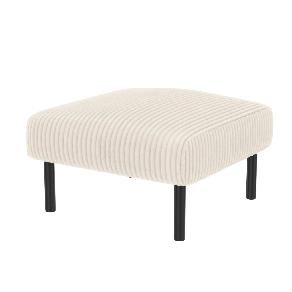 Pouf in corduroy con struttura in metallo; 56 x 51 x 39 cm; beige