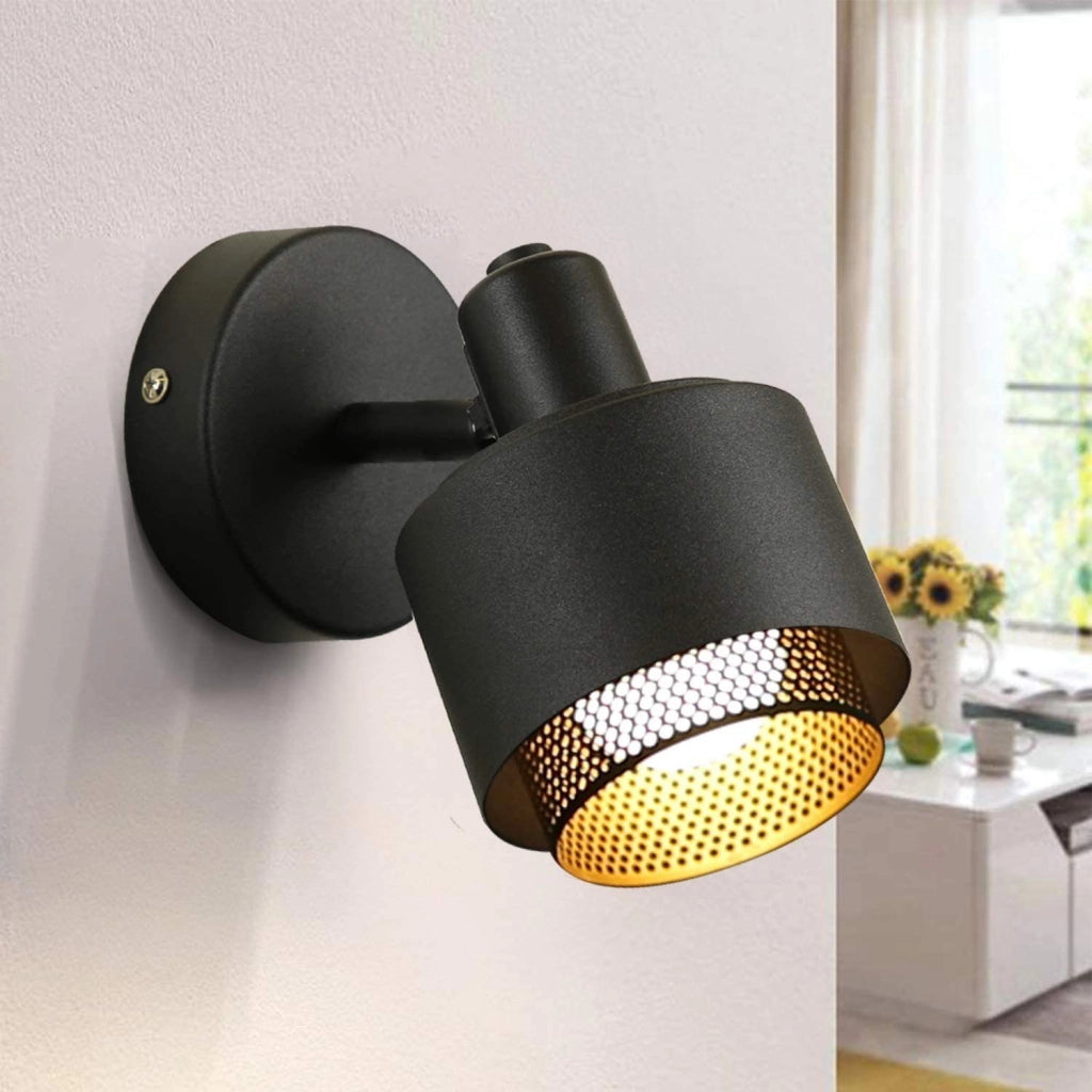 ZMH Faretto da soffitto nero in stile retrò con attacco E14 orientabile adatto per soggiorno e corridoio