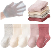 Sokke per bambini 5 paia - Cotone morbido - Adattabili - Leggeri - Unisex - Passo comodo - Sokke per neonati