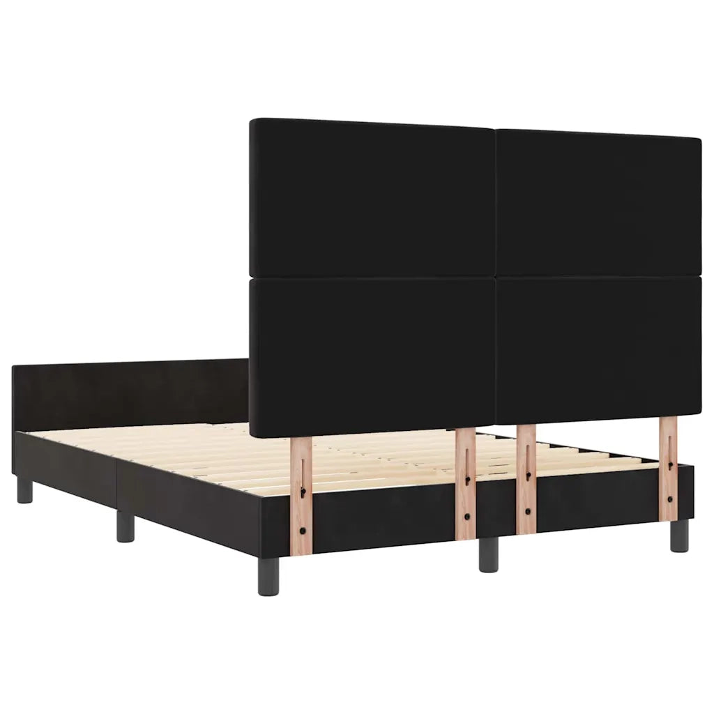 Letto a molle con testiera Nero 140 x 190 cm Velluto 3344875