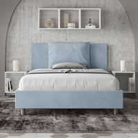 Letto Matrimoniale Francese 140x200 cm con Rete Antea Azzurro