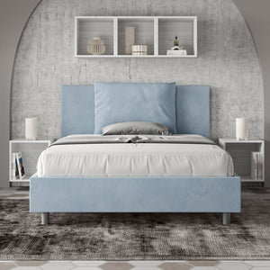 Letto Matrimoniale Francese 150x210 cm con Rete Antea Azzurro