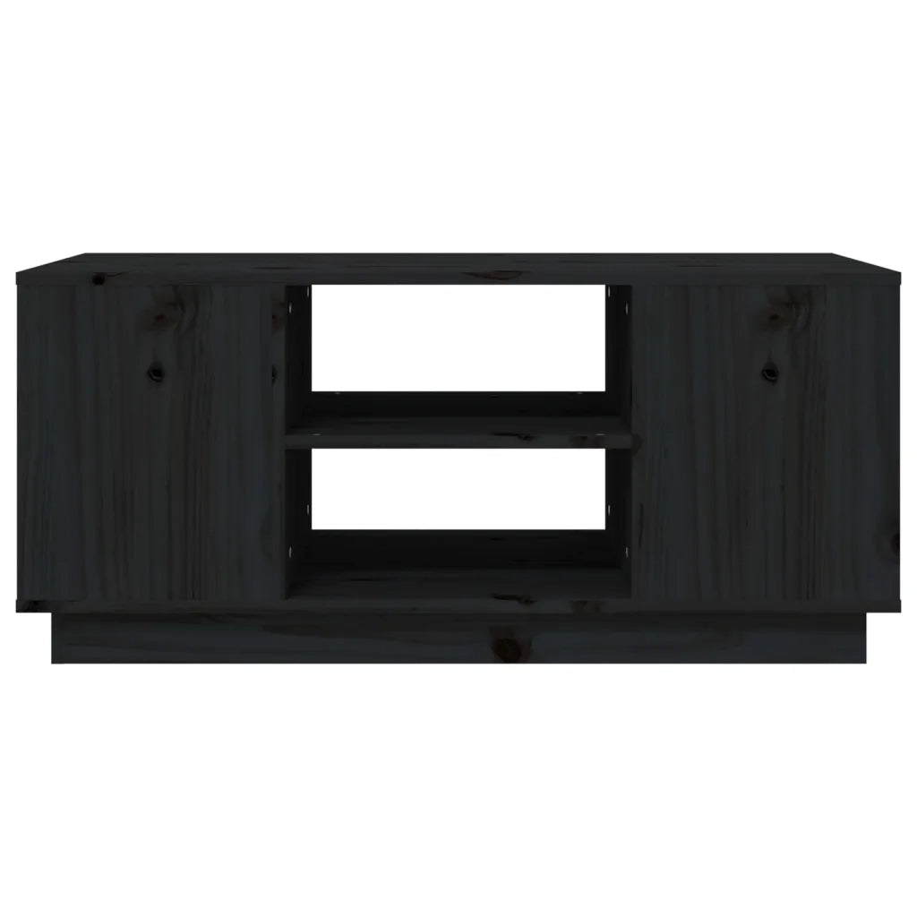 Tavolino da Salotto-Tavolino da soggiorno-Tavolo Nero 90x49x40,5 cm Legno Massello di Pino