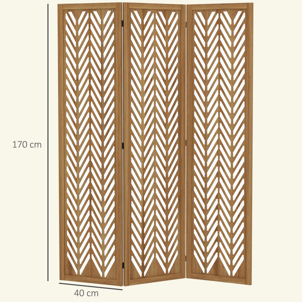 Paravento in legno 3 pannelli ¨C zephmum ¨C naturale 120x170 cm