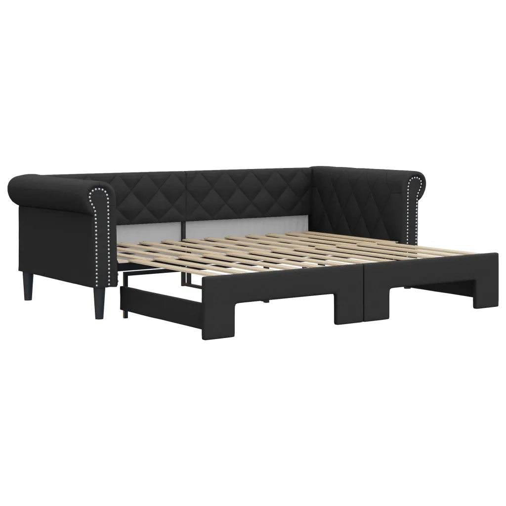 vidaXL Divano Letto con Letto Estraibile Nero 90x200 cm in Similpelle