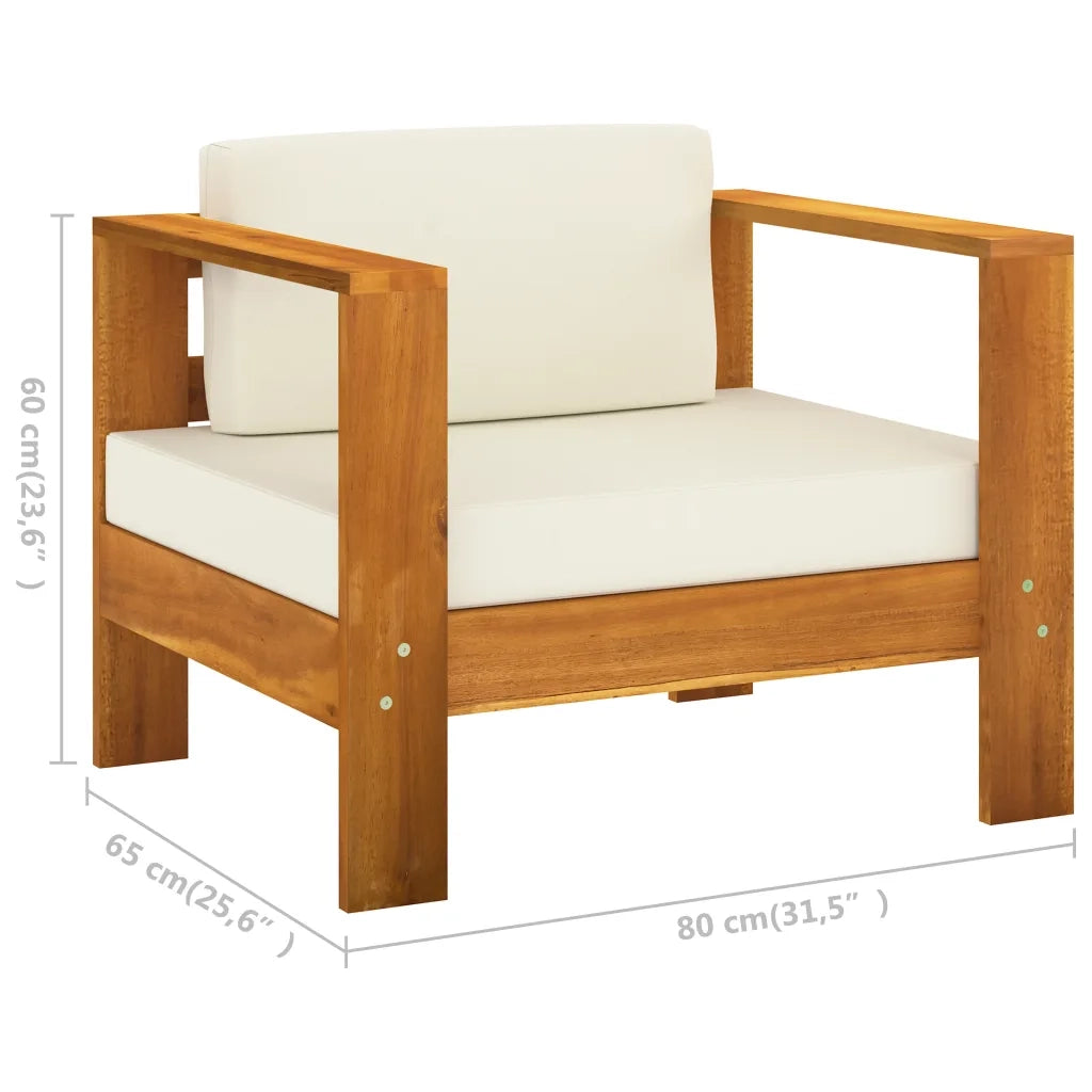 Set da giardino 9 pezzi con cuscini 100x60 cm in legno di acacia 3057941