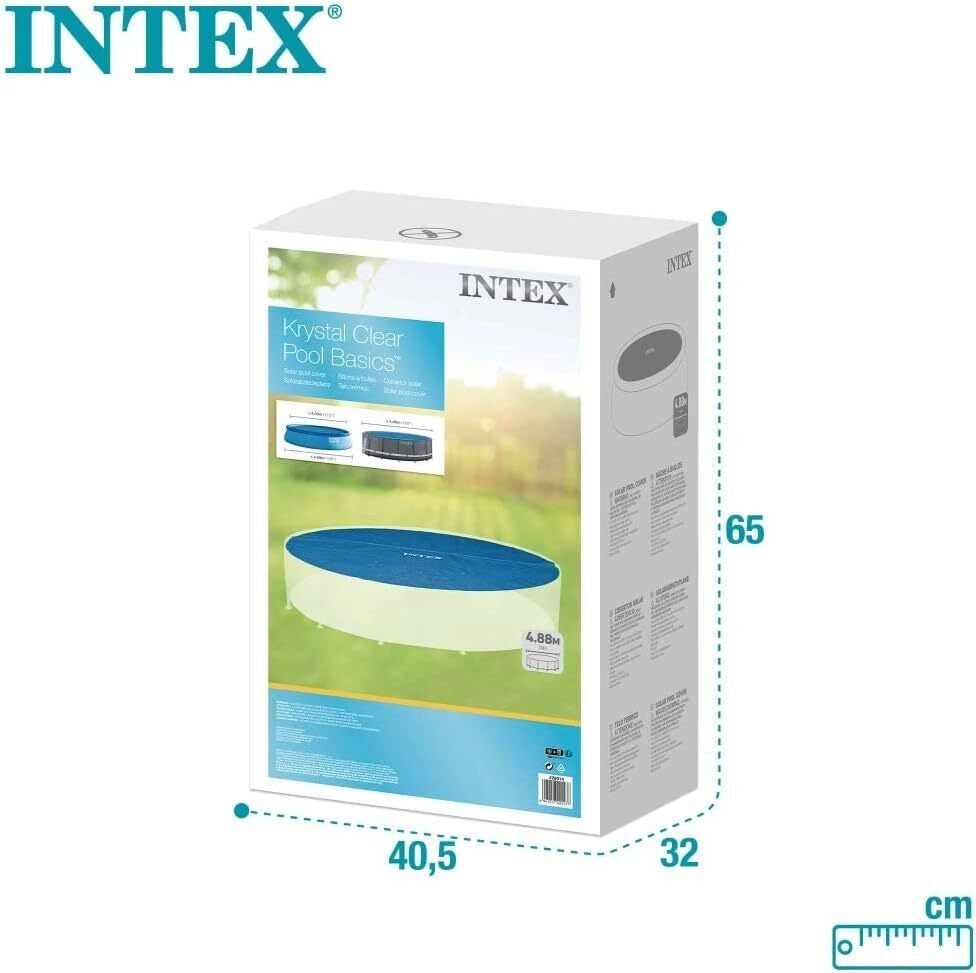 Intex Telo di Copertura Solare per Piscina Easy e Frame 488 cm Spessore 160 Micron Dimensioni di Produzione: Circa 470 cm 28014 Colore: Blu