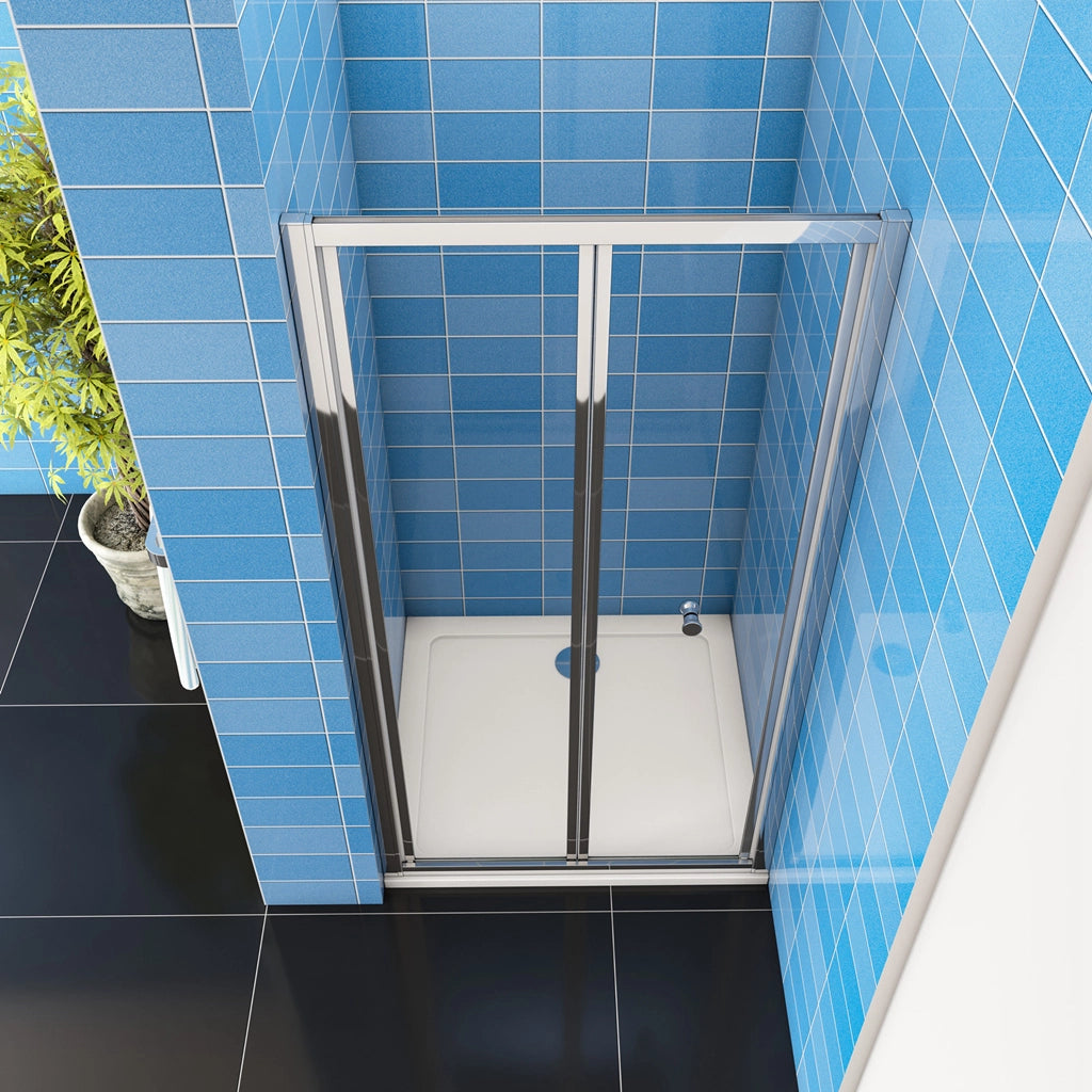 185 cm Box Doccia per Nicchia Porta a Soffietto Vetro Temperato 5 mm Trasparente  Profili Cromati Lucidi 86 cm