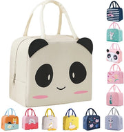 Borsa da picnic isolata, borsa da picnic impermeabile pieghevole per donne, uomini, bambini e studenti, picnic a scuola (orso panda bianco)