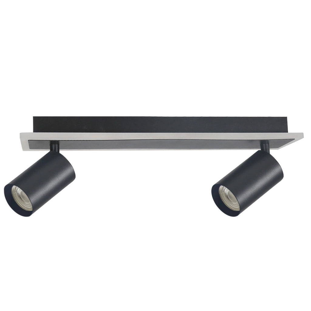 Plafoniera nera 40cm 2 spot orientabili GU10/LED CCT Parma