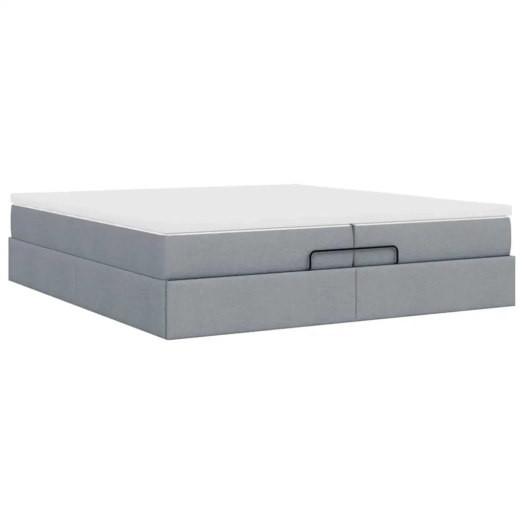 Struttura Letto Pouf con Materassi 200x200 cm in Tessuto 3311134