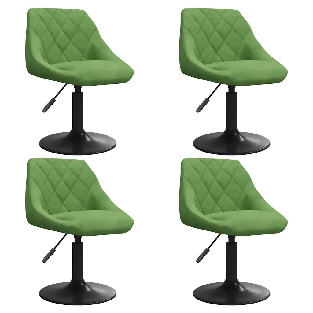Sedie da Pranzo Girevoli 4 pz Verde Chiaro in Velluto 3088793