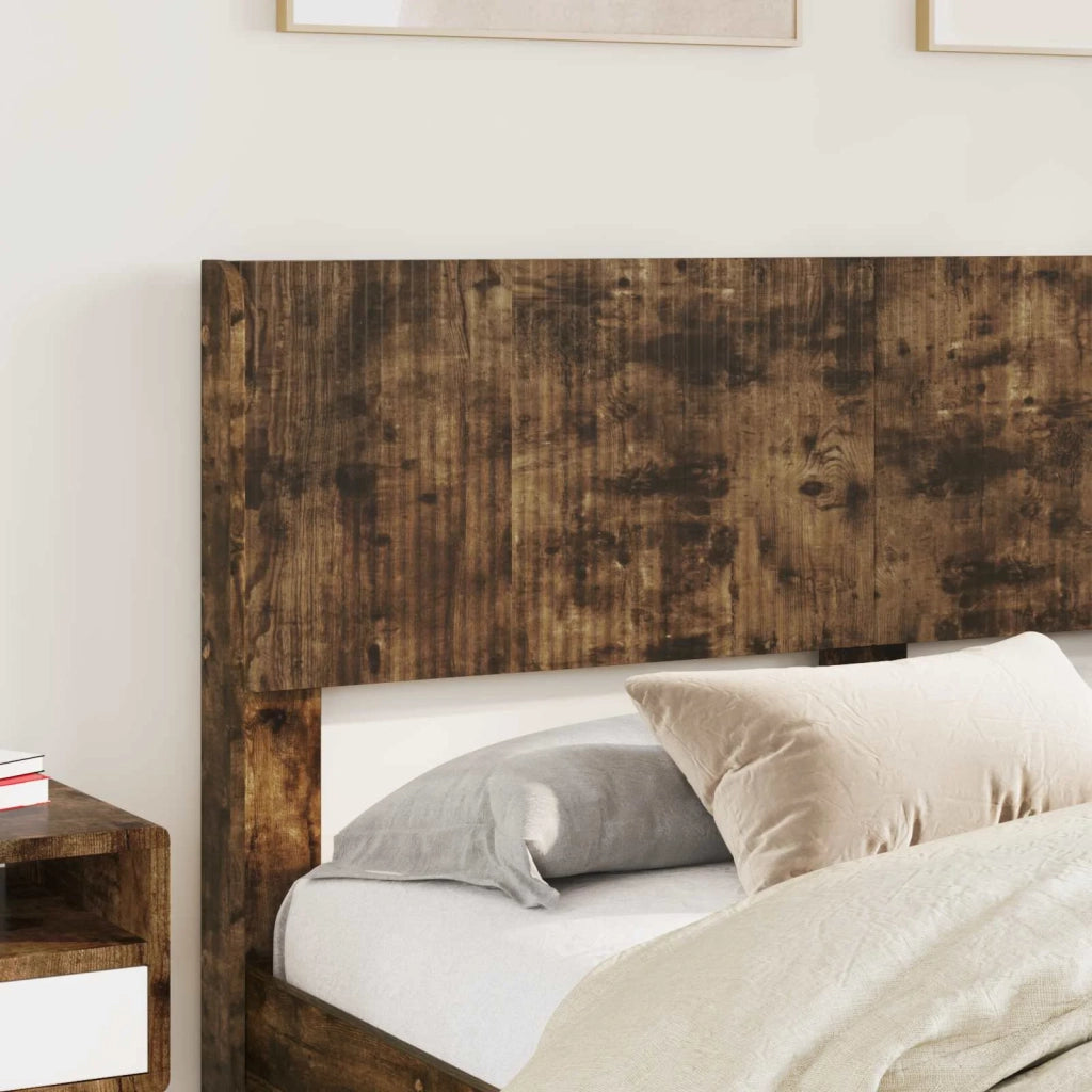 Struttura del letto con stoccaggio e testata-Giroletto con contenitore Rovere Fumo 549092