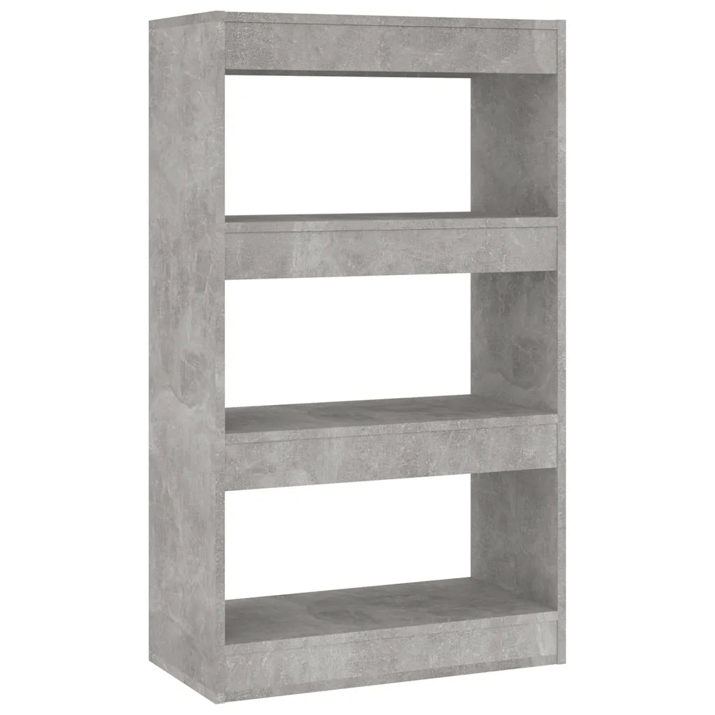 Libreria Divisorio-Scaffale per Libri-Mobile di Stoccaggio Grigio Cemento 60x30x103 cm in Truciolato