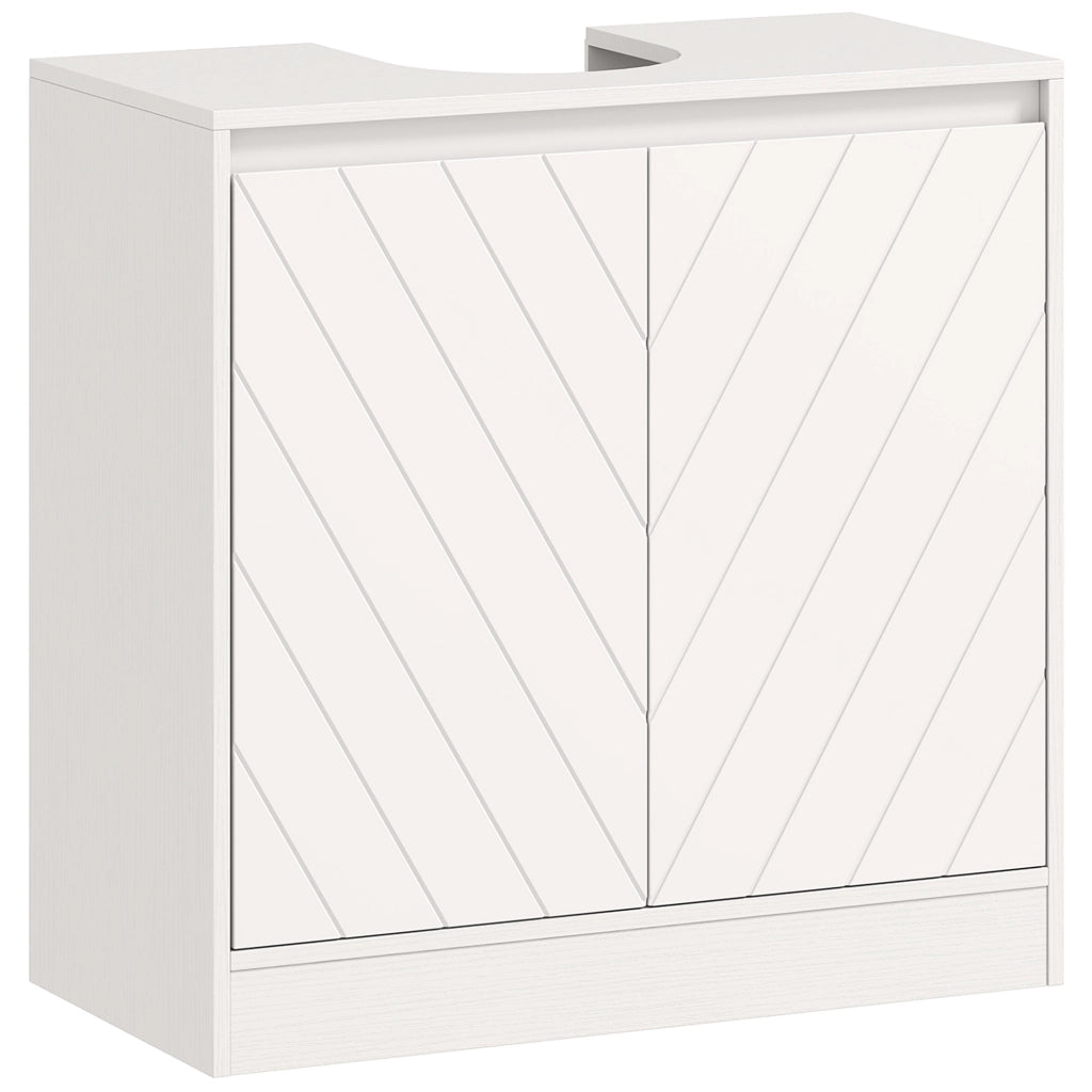 Mobile Bagno Sottolavabo con 2 Ante e Ripiano Regolabile ¨C Minimal ¨C Bianco 60x30x59,8 cm