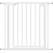 CANCELLINO DI SICUREZZA PER BAMBINI E ANIMALI, CHIUSURA AUTOMATICA E MONTAGGIO A PRESSIONE, 76-82X76 CM, BIANCO
