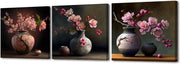 Set di stampa per ciliegio in fiore - Immagini moderne su tela - Decorazione da parete - Ciliegio in vaso - Decorazione interna - Spazio yoga - 30 cm