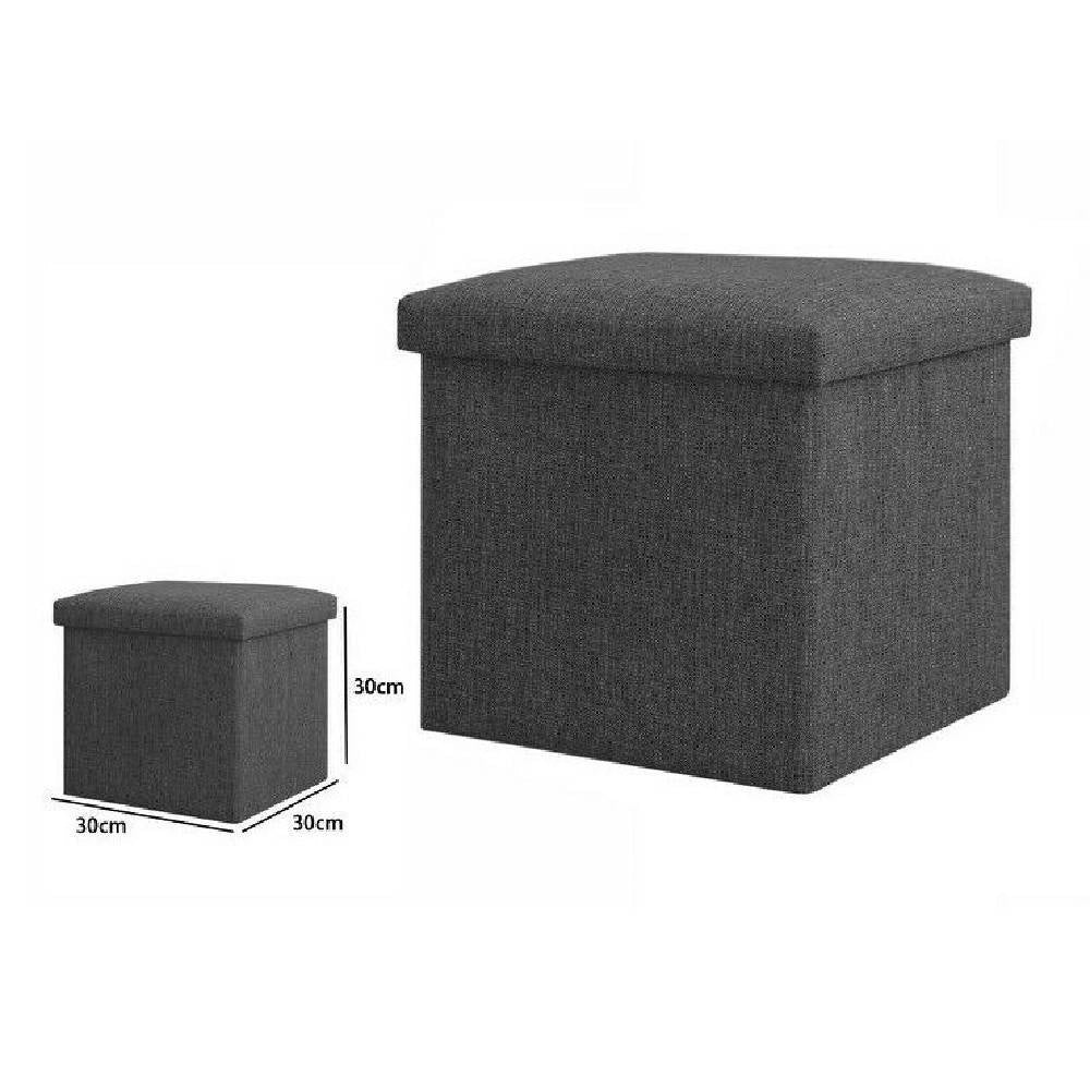 Trade Shop - Pouff Puff Pouf Contenitore Imbottito Con Seduta In Tessuto 30 X 30 X 30cm 69584 -