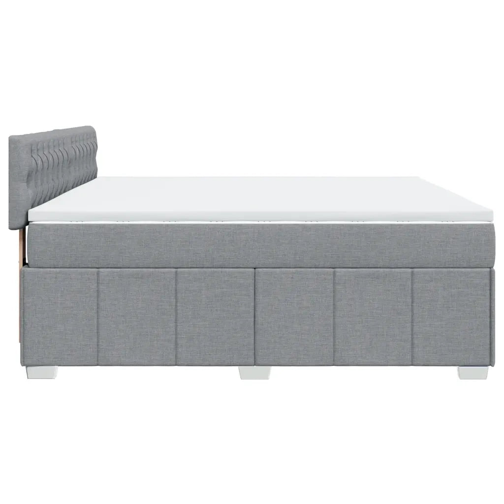 Giroletto a Molle con Materasso Grigio Chiaro180x200 cm Tessuto