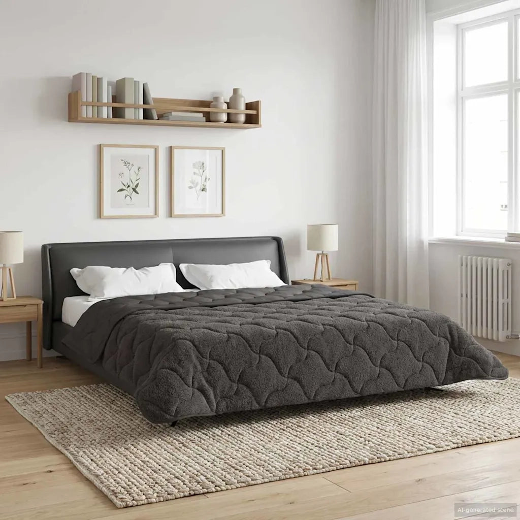 Piumone | Duvet Completo Annuale Trapuntato Antracite 200 x 200 cm
