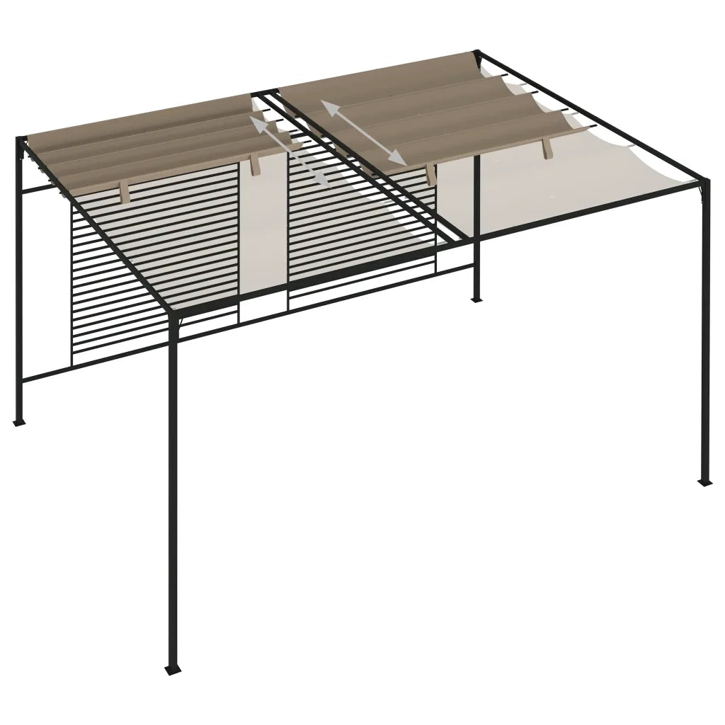 Gazebo con Tetto Retrattile 3x4x2,3 m Grigio Talpa 180 g/mÂ²