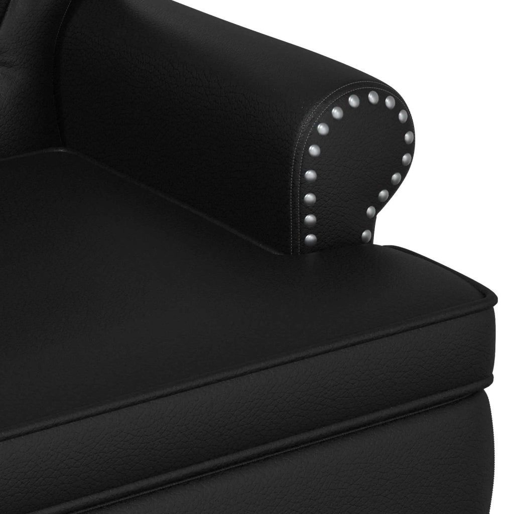 Loveseat con bottoni imbottiti Nero 120 x 65 x 77 cm Similpelle 42041856